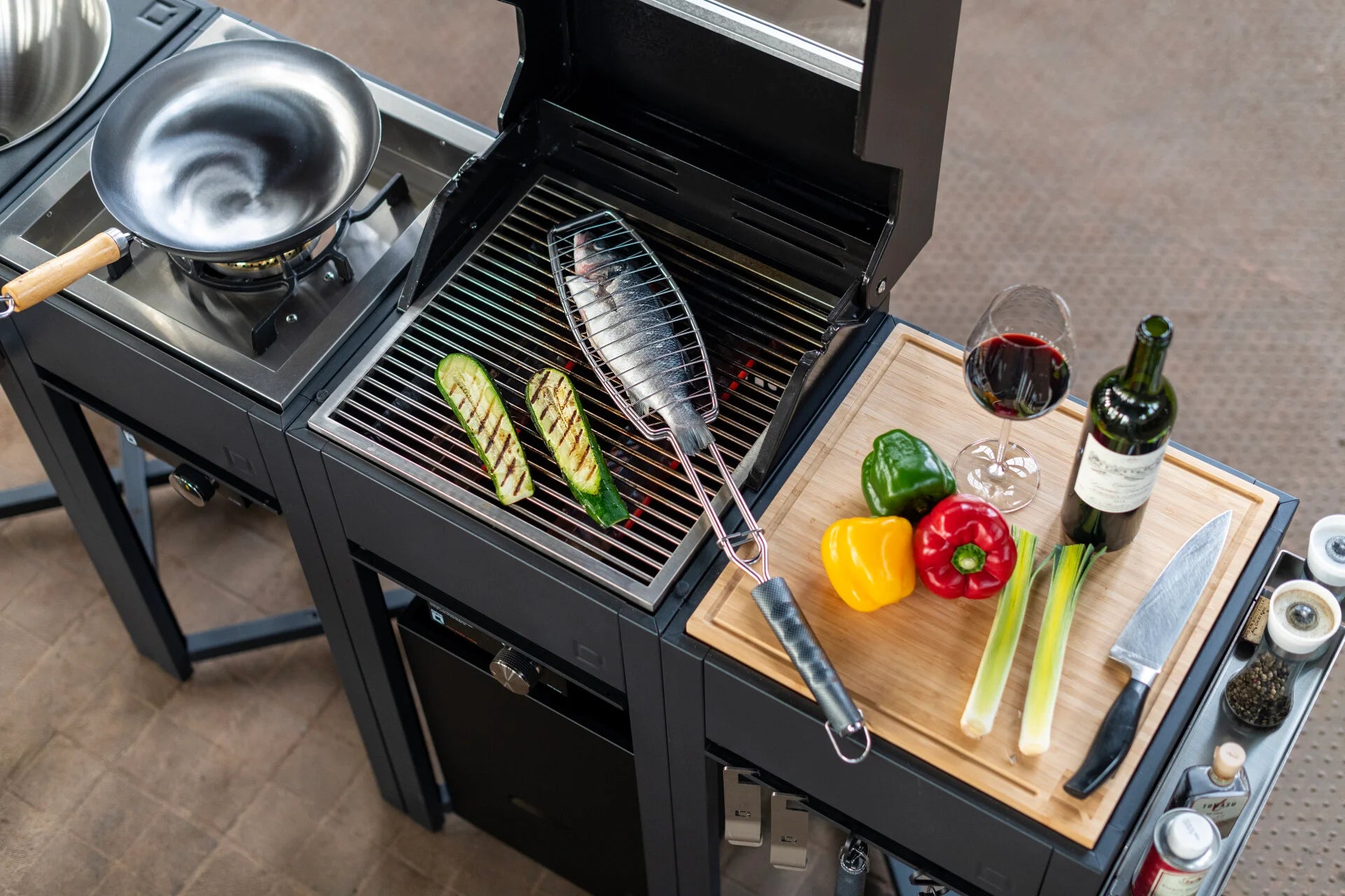 oneQ Glow Built-in Set | Inbouw houtskoolbarbecue