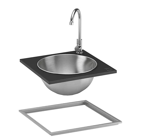 oneQ Wet Built-in Set | Spoelbak met kraan - Zwart